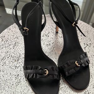 Gucci Black High Heel Sandals, Size 10 1/2 B